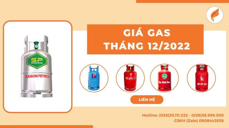 Giá gas tháng 12/2022 - Gas Lê Minh Bình Thạnh